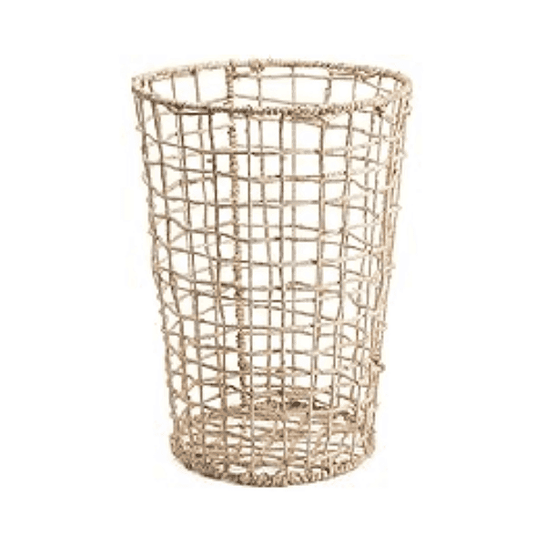 CESTO VAZADO 60CM REDONDO DE PALHA NATURAL  - OIKOS