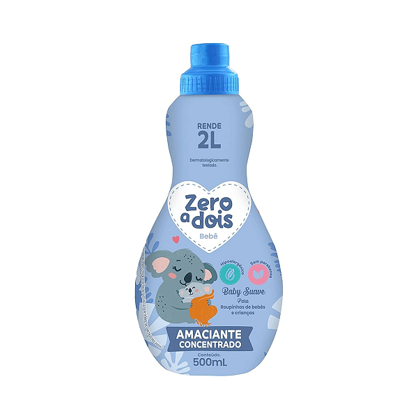 AMACIANTE CONCENTRADO ZERO A DOIS BABY SUAVE 500ML