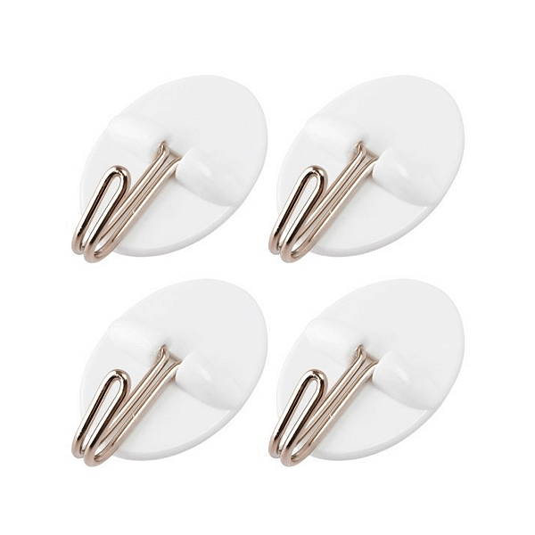 GANCHOS ADESIVOS KIT 4 PCS FERRO E PLASTICO - CLINK