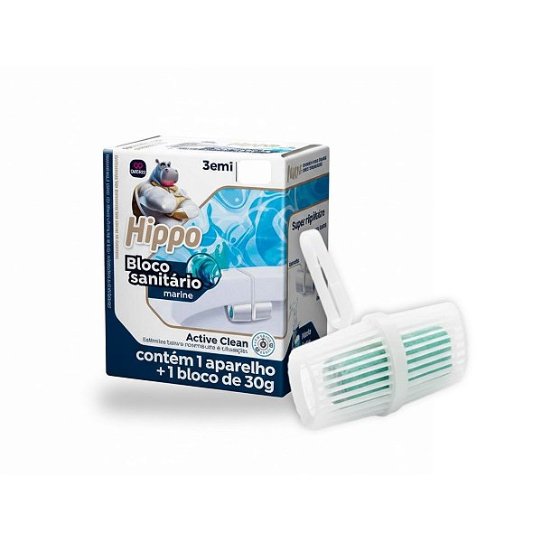 BLOCO SANITÁRIO APARELHO + REFIL MARINE 30G HIPPO