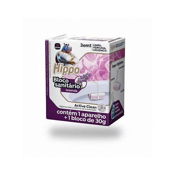 BLOCO SANITÁRIO APARELHO + REFIL LAVANDA 30G HIPPO