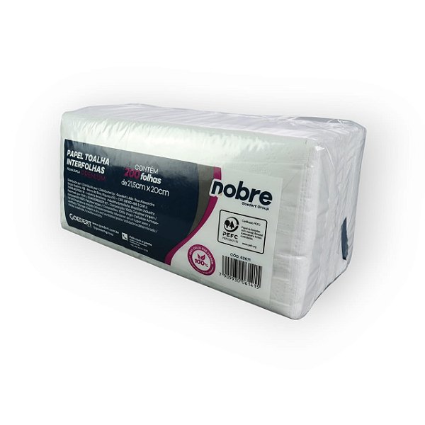 Papel toalha interfolha c/200fls 20x 21,5cm PREMIUM - Nobre