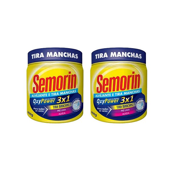KIT COM 2 UND SEMORIN TIRA MANCHAS EM PÓ TRADICIONAL 400G