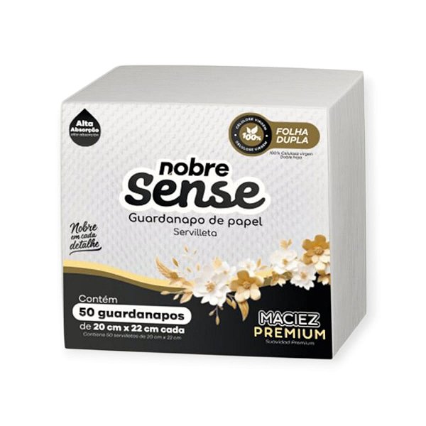 Guardanapo de papel 20x22cm f. dupla c/50fls - Nobre Sense