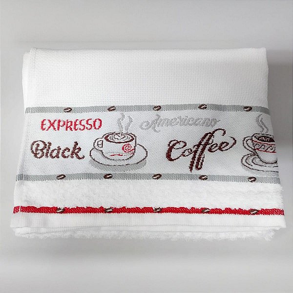 Pano de prato DOHLER VIGO 45cm x 70cm BRANCO/VERMELHO - 1un