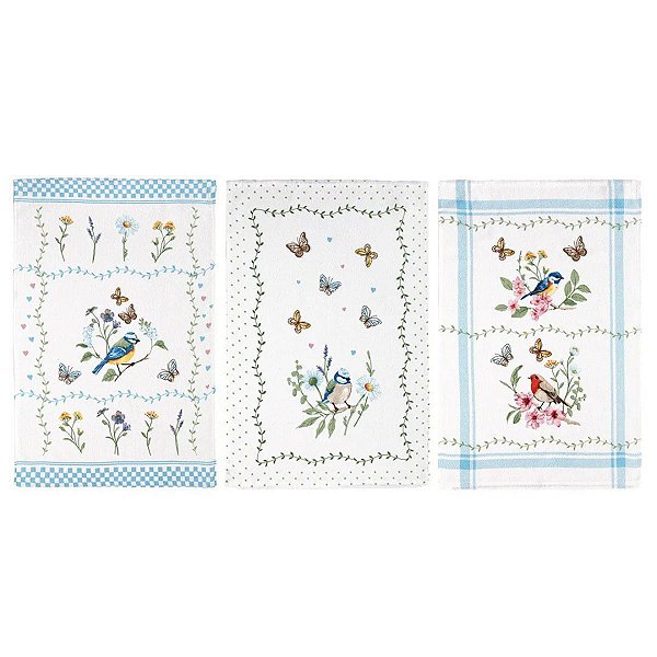 Pano de prato felpudo estampado DOHLER 45cm x 65cm - JARDIM - 1un