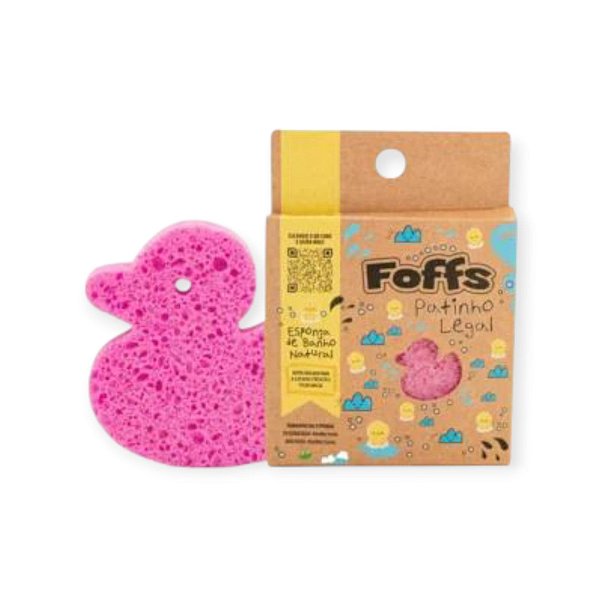 Esponja de Banho Natural Foffs Patinho Legal Rosa Akora
