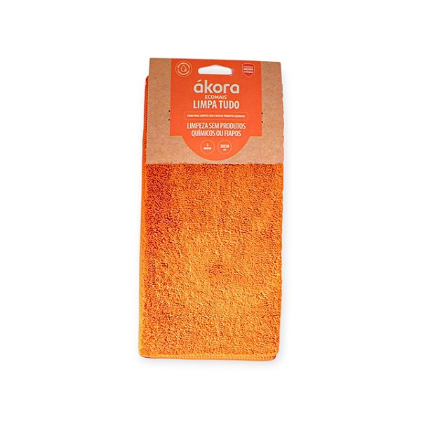 Limpa Tudo Microfibra Ecomais Akora (30x30cm) Laranja