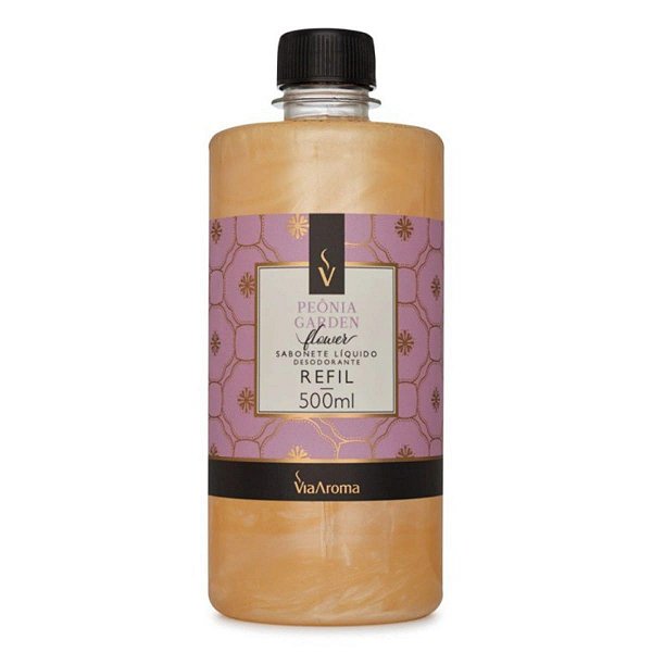 Refil Sabonete Líquido Desod. Peônia Garden Via Aroma 500ml