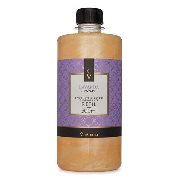 Refil Sabonete Líquido Desod. Lavanda Relax Via Aroma 500ml