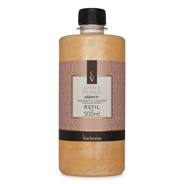Refil Sabonete Líquido Desod. Jasmim Branco Via Aroma 500ml