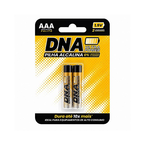 Pilha Palito Alcalina AAA DNA 2UN