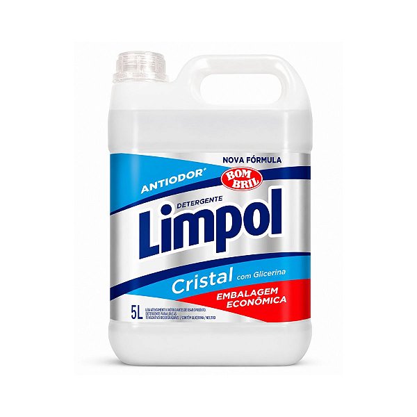 Detergente Liquido com Glicerina Antiodor Limpol Cristal 5L