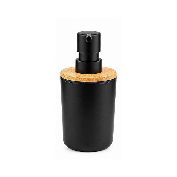 Porta Sabonete Liquido 430ml Preto Bambu Mimo Style