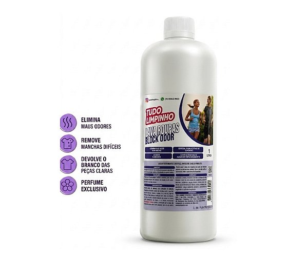 Lava Roupas Block Odor Tudo Limpinho 1L