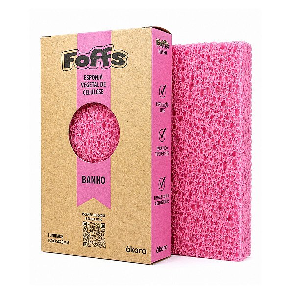 Esponja Vegetal de Celulose Banho Rosa Foffs