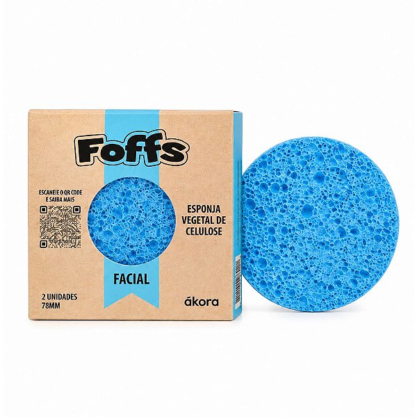 Esponja Vegetal de Celulose Facial Azul Foffs