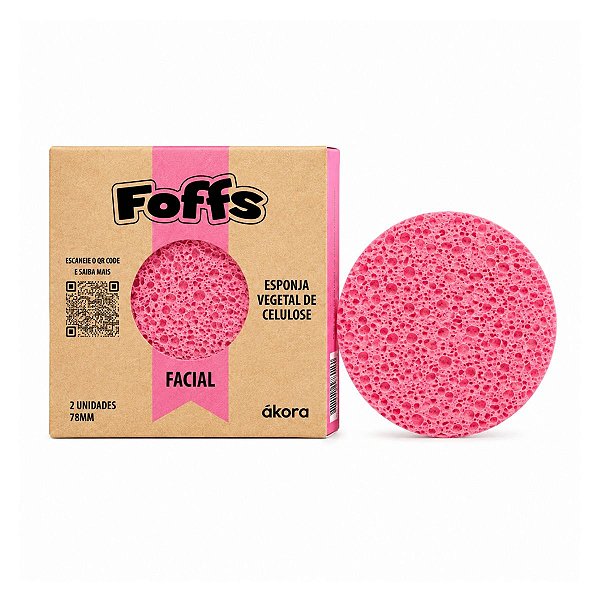 Esponja Vegetal de Celulose Facial Rosa Foffs