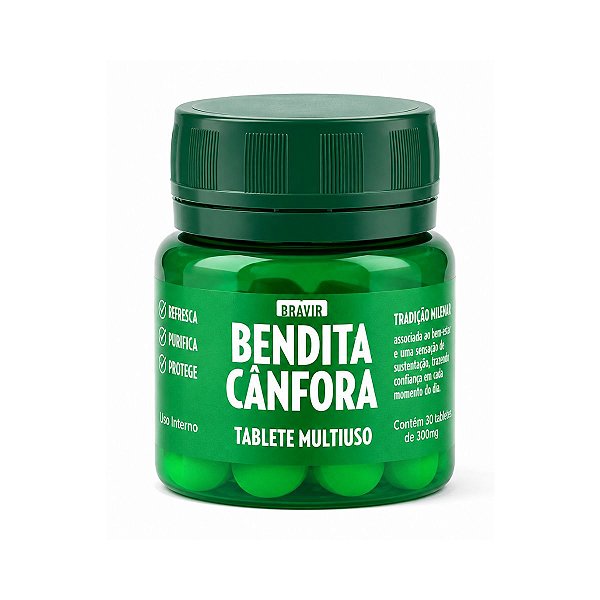 Canfora Pastilha (Pote com 30) Bendita Canfora 75g