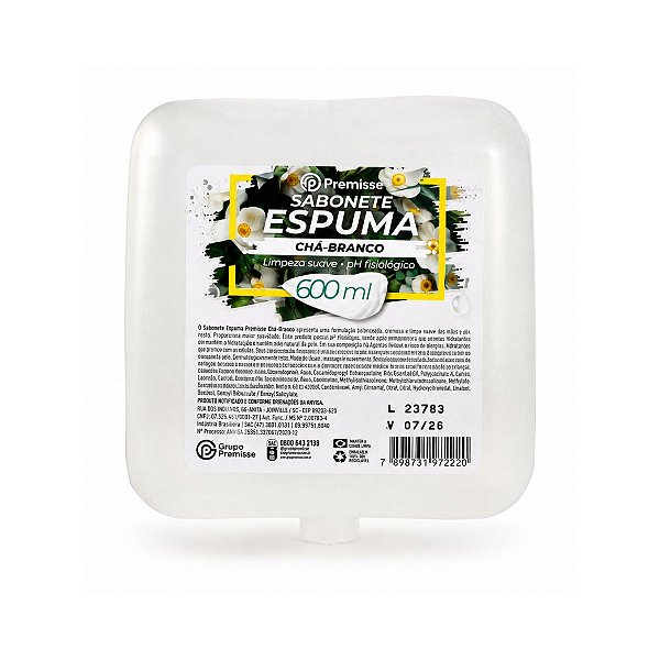 Sabonete Espuma Cha Branco Premisse 600ml