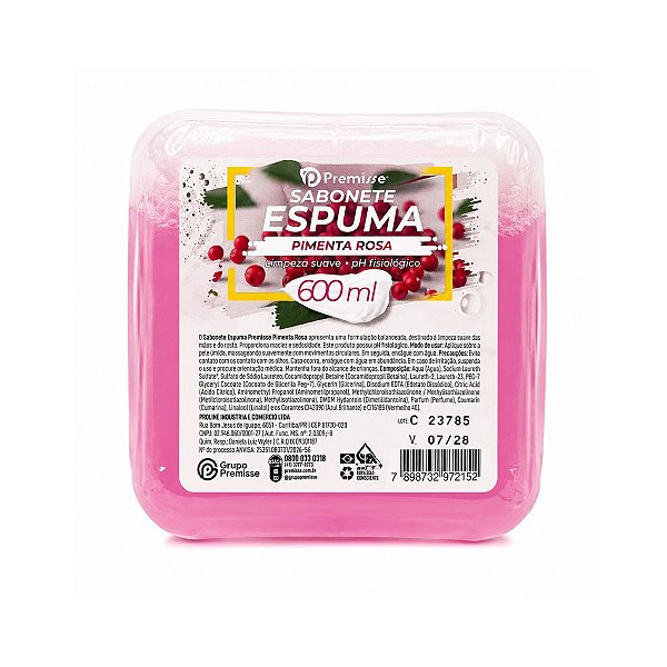 Sabonete Espuma Pimenta Rosa Premisse 600ml