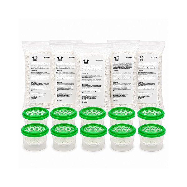 Kit 5 Anti mofo Tira Umidade, Odores e Mau Cheiro Casa Limpa 5KG