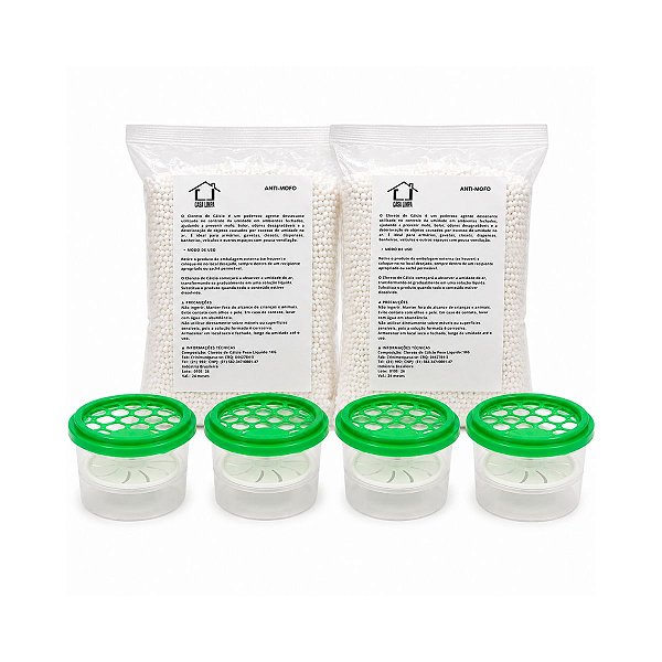 Kit 2 Anti mofo Tira Umidade, Odores e Mau Cheiro Casa Limpa 2KG