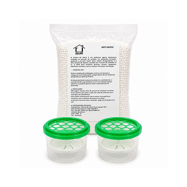 Kit Anti mofo Tira Umidade, Odores e Mau Cheiro Casa Limpa 1KG