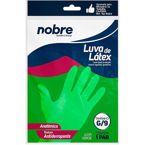 Luva de borracha/latex SL G - Verde  – Nobre