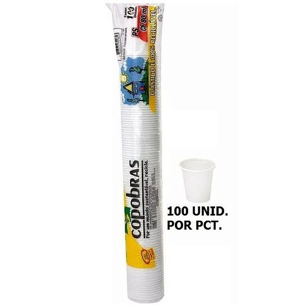 Pct Copo 180ml brc com 100 un Copobras
