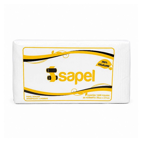 Papel Toalha Interfolha 100%Celulose 20x21cm 1000un Isapel