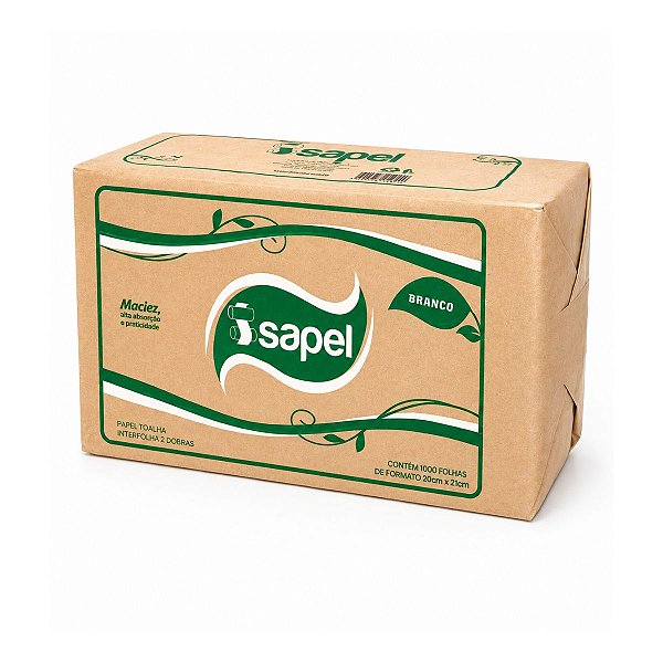 Papel Toalha Interfolha 2D Branco 20x21cm 1000un Isapel