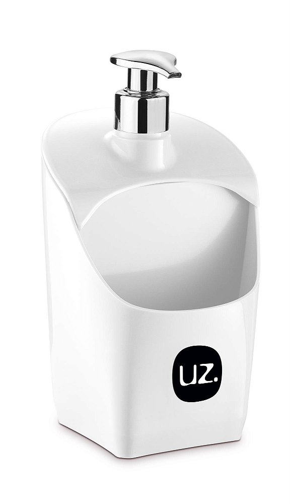 DISPENSER PARA DETERGENTE E BUCHA BRANCO CROMADO UZ