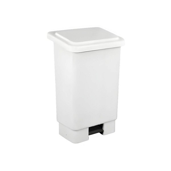 LIXEIRA RETANGULAR 25L C/ PEDAL BRANCA LARPLASTICOS