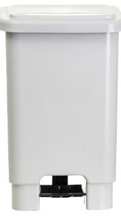 LIXEIRA RETANGULAR 50L C/ PEDAL BRANCA LARPLASTICOS