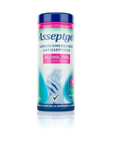 ASSEPTGEL LENCO UMEDECIDO ALCOOL 70 POTE 40UN