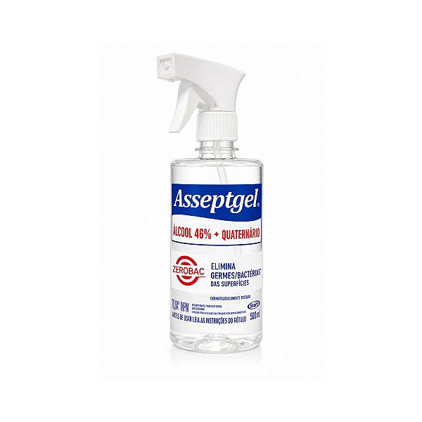 Desinfetante Spray Zerobac Cristal 500ml Asseptgel Start