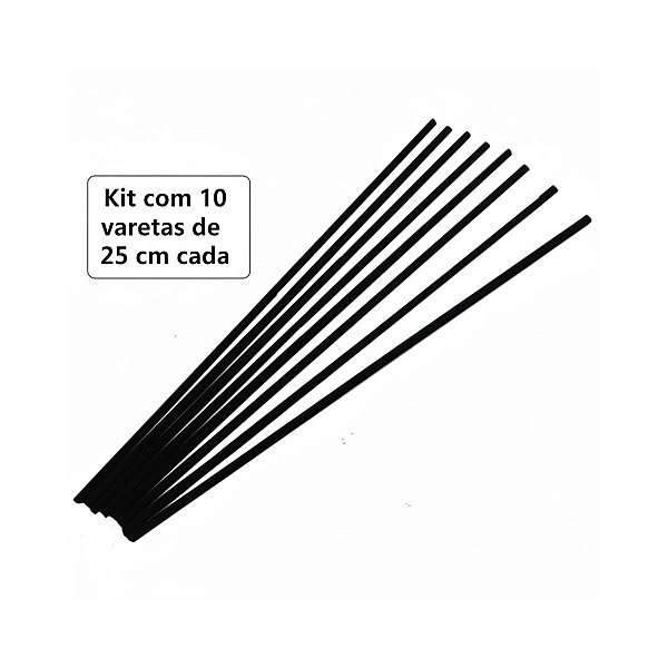 Kit Varetas fibra sens feltro preta 10un