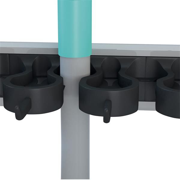 SUPORTE MOPS E VASSOURAS c/11 COMPARTIMENTOS PRETO FLASHLIMP
