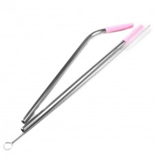 Canudo De Inox 5 Pecas Com Escova E Borracha