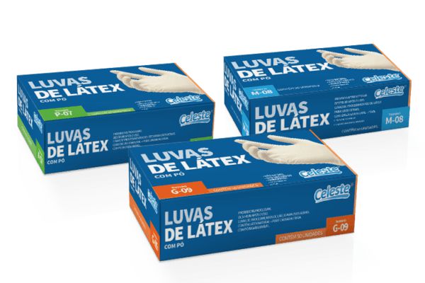CELESTE LUVA LATEX BRANCA M CX C/ 50UN (25 pares)