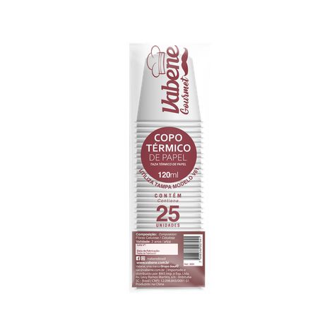 PCT COPO PAPEL BRANCO 120ML 25UN VABENE
