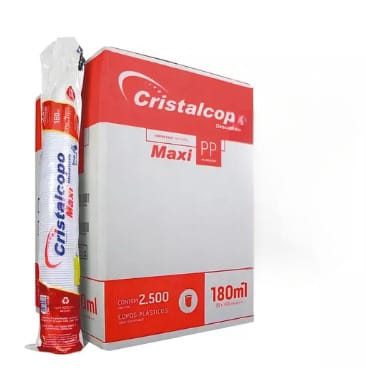 CAIXA COPO 180ML CRISTALCOPO MAXI PP C/2500 BRANCO