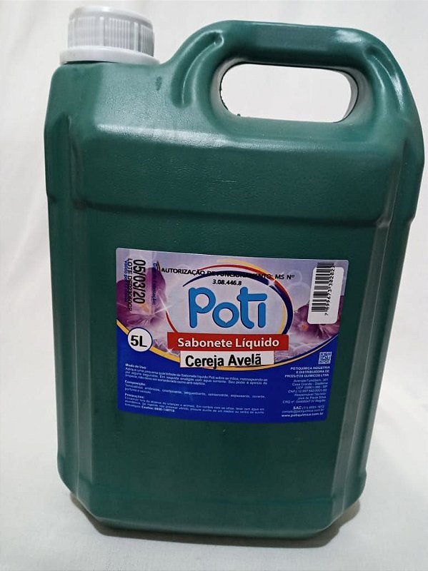 SABONETE LIQUIDO CEREJA-AVELA POTI 5L GALAO