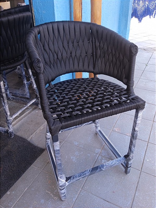 BANQUETA EM CORDA NÁUTICA COM OPÇÃO DE CORES