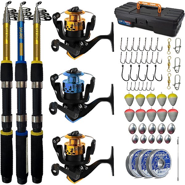 Comprar 263 Uds Kit de accesorios de pesca Kit de aparejos de pesca ganchos  giratorios tiros divididos equipo de pesca para