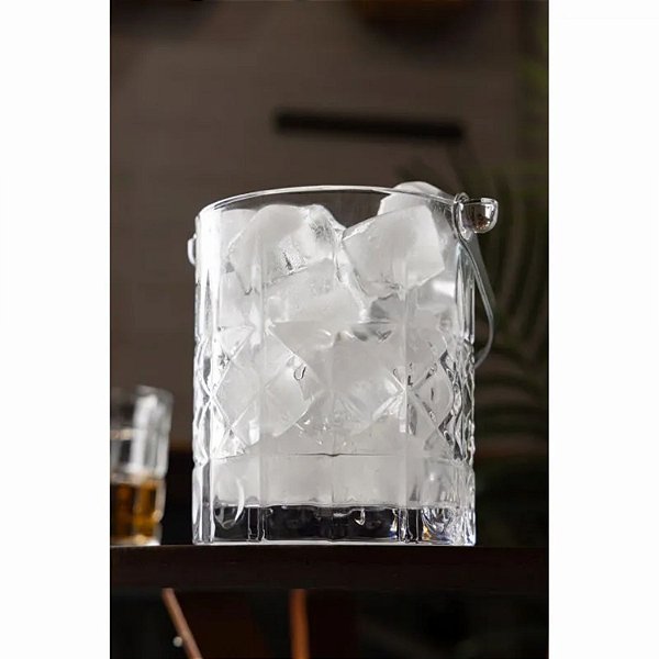 Balde Para Gelo De Vidro Com Pegador Flor De Lotús - Wolff