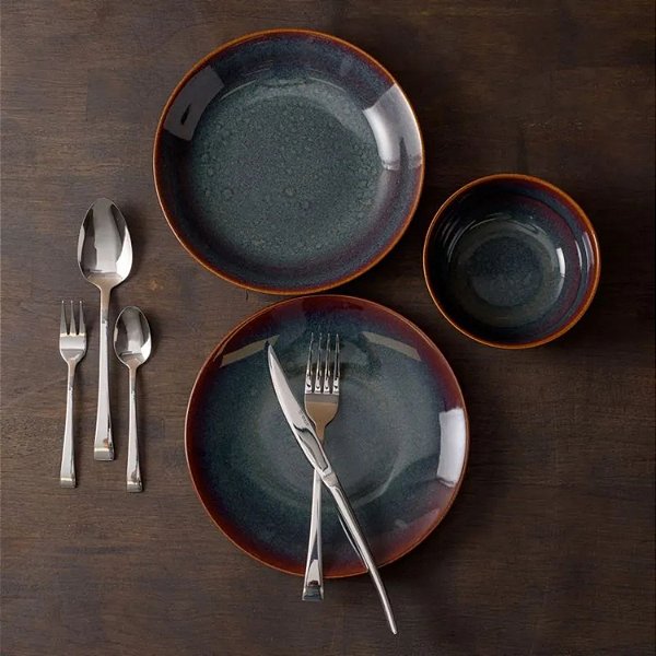 Conjunto Com 6 Bowls De Porcelana Reactive Glaze Cinza Decorado 13x6cm - Wolff