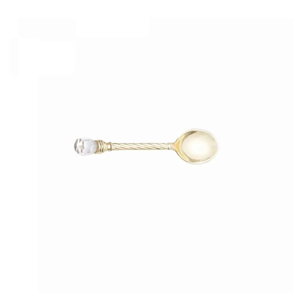 Conjunto De 6 Colheres De Café De Zamac Crystal Dourado 11cm - Wolff