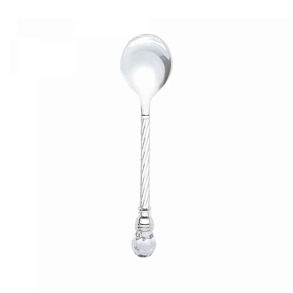 Conjunto De 6 Colheres De Café De Zamac Niquelado Crystal 11cm-wolff